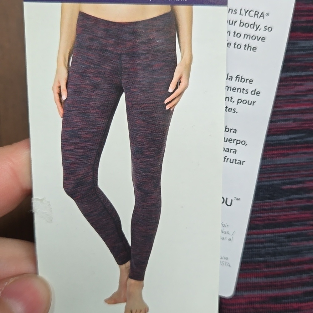 Tuff Athletics Size S Pink Grey Striped Yoga Leggings